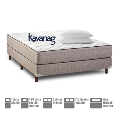 Sommier y colchón Kavanag de resortes Astral 140 x 190
